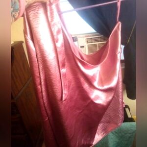 Shiny Pink Satin Shirt